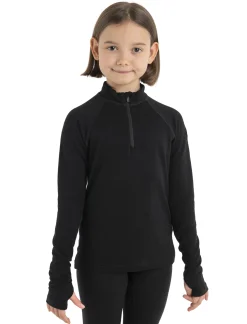 Icebreaker Kids' Merino 260 Tech Long Sleeve Half Zip Thermal Top Black Cheap