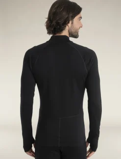 Icebreaker Men's 300 MerinoFine™ Polar Long Sleeve Half Zip Thermal Top Black Cheap
