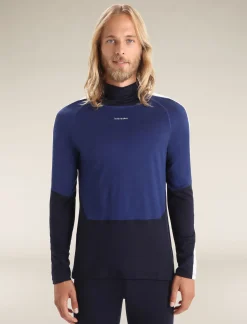 Icebreaker Men's 200 Sonebula Long Sleeve High Neck Thermal Top MidnightNavy/RoyalNavy Cheap