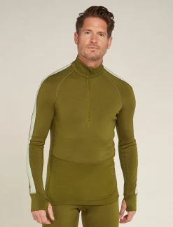 Icebreaker Men's 260 ZoneKnit™ Long Sleeve Half Zip Thermal Top Algae Outlet