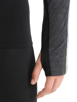 Icebreaker Men's 125 ZoneKnit™ Long Sleeve Crewe Thermal Top JetHeather/Black Clearance