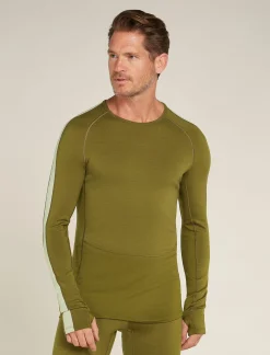Icebreaker Men's 260 ZoneKnit™ Long Sleeve Crewe Thermal Top Algae/Ashen Flash Sale
