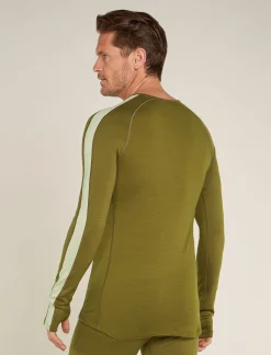 Icebreaker Men's 260 ZoneKnit™ Long Sleeve Crewe Thermal Top Algae/Ashen Flash Sale