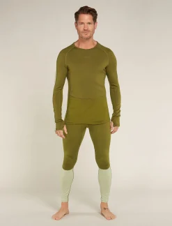 Icebreaker Men's 260 ZoneKnit™ Long Sleeve Crewe Thermal Top Algae/Ashen Flash Sale