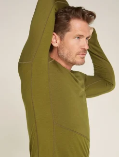 Icebreaker Men's 260 ZoneKnit™ Long Sleeve Crewe Thermal Top Algae/Ashen Flash Sale