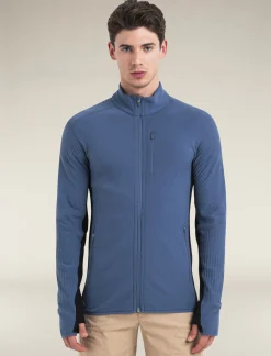 Icebreaker Men's Descender Long Sleeve Zip Jacket Dawn/Black Cheap