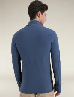 Icebreaker Men's Descender Long Sleeve Zip Jacket Dawn/Black Cheap