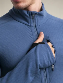 Icebreaker Men's Descender Long Sleeve Zip Jacket Dawn/Black Cheap