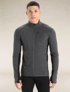 Icebreaker Men's Descender Long Sleeve Zip Jacket JetHeather/Black Online