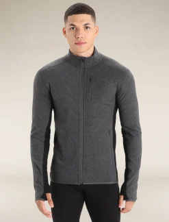 Icebreaker Men's Descender Long Sleeve Zip Jacket JetHeather/Black Online