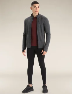 Icebreaker Men's Descender Long Sleeve Zip Jacket JetHeather/Black Online