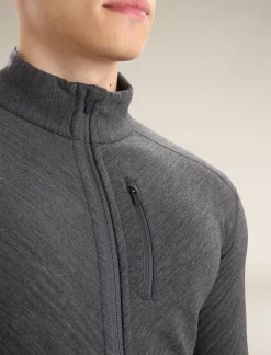 Icebreaker Men's Descender Long Sleeve Zip Jacket JetHeather/Black Online