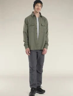 Icebreaker Men's Merino 200 Dawnder Long Sleeve Flannel Shirt Loden Shop