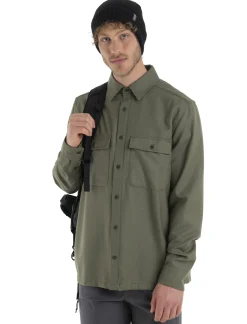 Icebreaker Men's Merino 200 Dawnder Long Sleeve Flannel Shirt Loden Shop