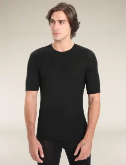 Icebreaker Men's Merino 175 Everyday Short Sleeve Crew Neck Thermal Top Black Best
