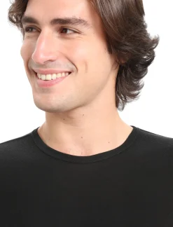 Icebreaker Men's Merino 175 Everyday Short Sleeve Crew Neck Thermal Top Black Best