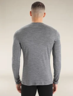 Icebreaker Men's Merino 200 Oasis Long Sleeve Crew Neck Thermal Top GritstoneHeather Best