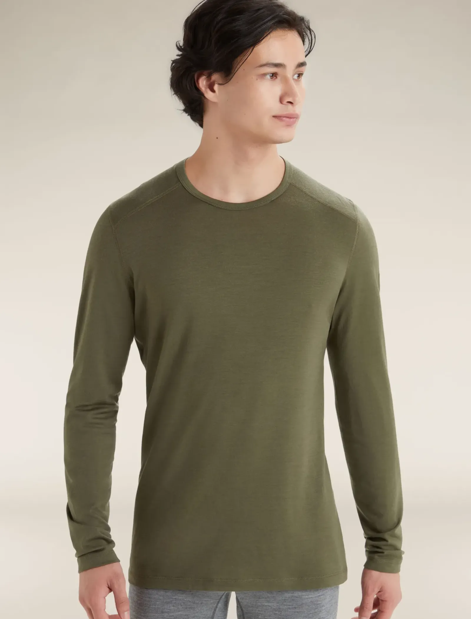 Men's Merino 200 Oasis Long Sleeve Crew Neck Thermal Top-Icebreaker New