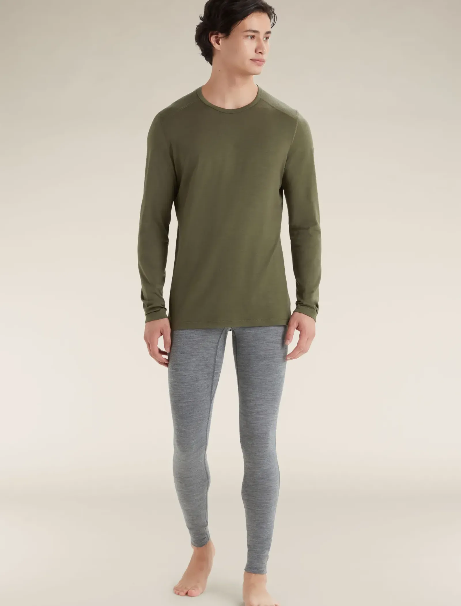 Men's Merino 200 Oasis Long Sleeve Crew Neck Thermal Top-Icebreaker New