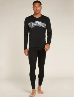 Men's Merino 200 Oasis Long Sleeve Crewe Thermal Top Remarkables-Icebreaker Clearance