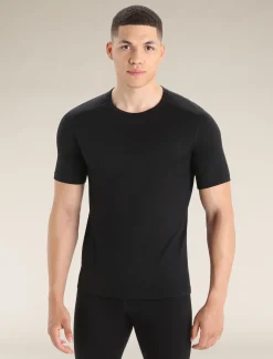Icebreaker Men's Merino 200 Oasis Short Sleeve Crew Neck Thermal Top Black New