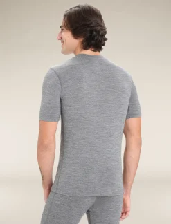 Icebreaker Men's Merino 200 Oasis Short Sleeve Crew Neck Thermal Top GritstoneHeather Best