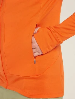 Icebreaker Men's Merino 260 Quantum Long Sleeve Zip Hoodie Blaze Outlet