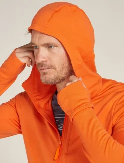 Icebreaker Men's Merino 260 Quantum Long Sleeve Zip Hoodie Blaze Outlet