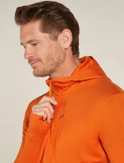 Icebreaker Men's Merino 260 Quantum Long Sleeve Zip Hoodie Blaze Outlet
