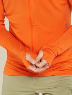 Icebreaker Men's Merino 260 Quantum Long Sleeve Zip Hoodie Blaze Outlet