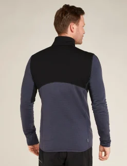 Icebreaker Men's Merino 400 RealFleece™ Descender Long Sleeve Zip Black/Graphite Cheap