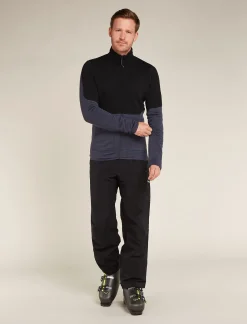 Icebreaker Men's Merino 400 RealFleece™ Descender Long Sleeve Zip Black/Graphite Cheap