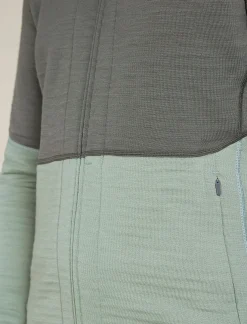 Icebreaker Men's Merino 400 RealFleece™ Descender Long Sleeve Zip Galaxy/Moss New