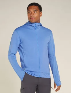 Icebreaker Men's Merino 360 Realfleece™ Elemental Long Sleeve Zip Hoodie Baja Clearance