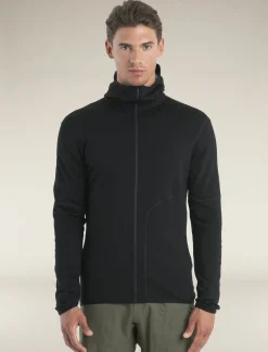 Icebreaker Men's Merino 560 Realfleece™ Elemental Long Sleeve Zip Hoodie Black Store
