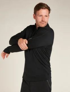 Icebreaker Men's Merino 360 Realfleece™ Elemental Long Sleeve Half Zip Jacket Black Best