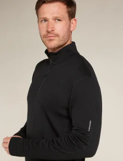 Icebreaker Men's Merino 360 Realfleece™ Elemental Long Sleeve Half Zip Jacket Black Best