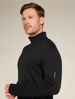 Icebreaker Men's Merino 360 Realfleece™ Elemental Long Sleeve Half Zip Jacket Black Best