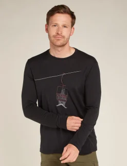 Icebreaker Men's Merino 150 Tech Lite Long Sleeve T-Shirt Bear Lift Black Flash Sale