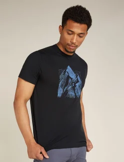 Icebreaker Men's Merino 150 Tech Lite Short Sleeve T-Shirt Granite Adventures Black New