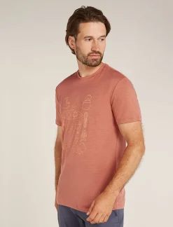 Icebreaker Men's Merino 150 Tech Lite Short Sleeve T-Shirt Camp Essentials CedarWood Cheap