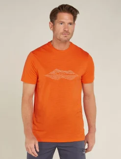 Icebreaker Men's Merino 150 Tech Lite Short Sleeve T-Shirt Pukaki Reflected Blaze Discount