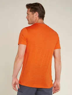 Icebreaker Men's Merino 150 Tech Lite Short Sleeve T-Shirt Pukaki Reflected Blaze Discount