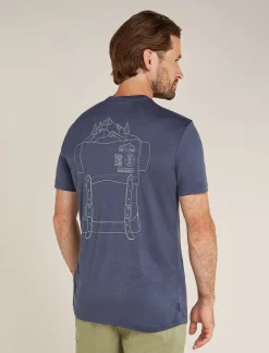 Icebreaker Men's Merino 150 Tech Lite Short Sleeve T-Shirt IB Back Pack Graphite Outlet