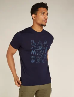 Icebreaker Men's Merino 150 Tech Lite Short Sleeve T-Shirt Camp Essentials MidnightNavy Flash Sale