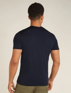 Icebreaker Men's Merino 150 Tech Lite Short Sleeve T-Shirt Camp Essentials MidnightNavy Flash Sale