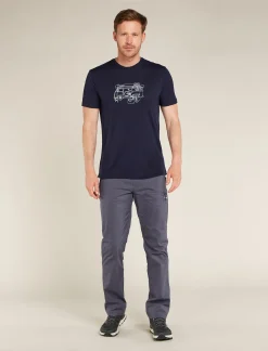 Icebreaker Men's Merino 150 Tech Lite Short Sleeve T-Shirt Van Life MidnightNavy Fashion