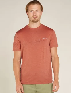 Men's Merino 150 Tech Lite Short Sleeve T-Shirt Single Line Camp-Icebreaker Discount