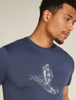 Icebreaker Men's Merino 150 Tech Lite Short Sleeve T-Shirt Skiing Yeti Graphite Outlet