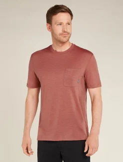 Icebreaker Men's Merino 150 Tech Lite Short Sleeve Relaxed Pocket T-Shirt CedarWood Outlet